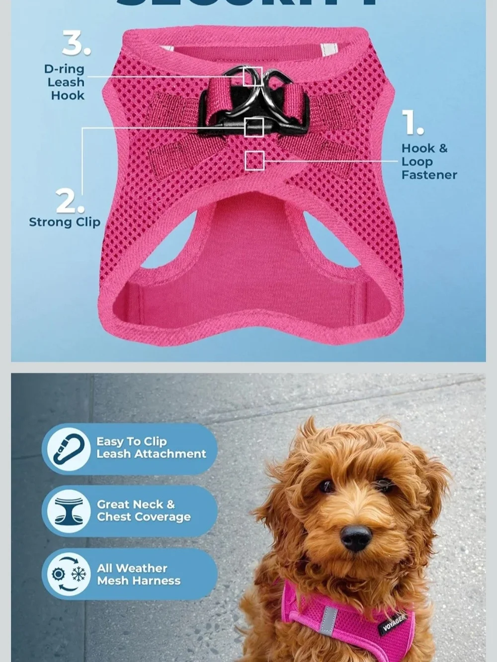 2 Pink Pet Harness Vests By Voyager XXXS & XXS